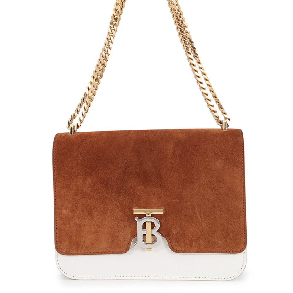 Burberry Chain Shoulder Bag TB Medium Suede Leather BURBERRY Handbag